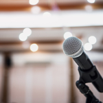 Microphone on a stage.