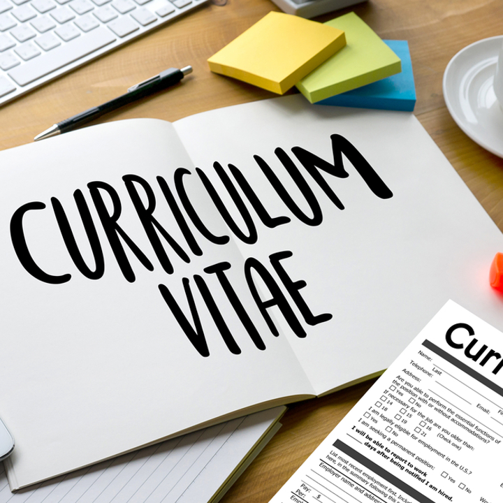 Curriculum vitae written on paper